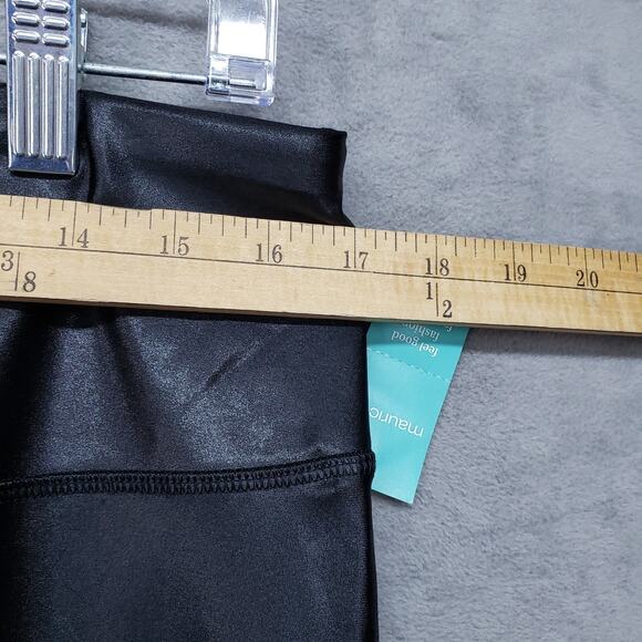 Maurices Pants Black Shiny Faux Leather Look XL Ankle Slim Straight Rocker NWT - Picture 5 of 11